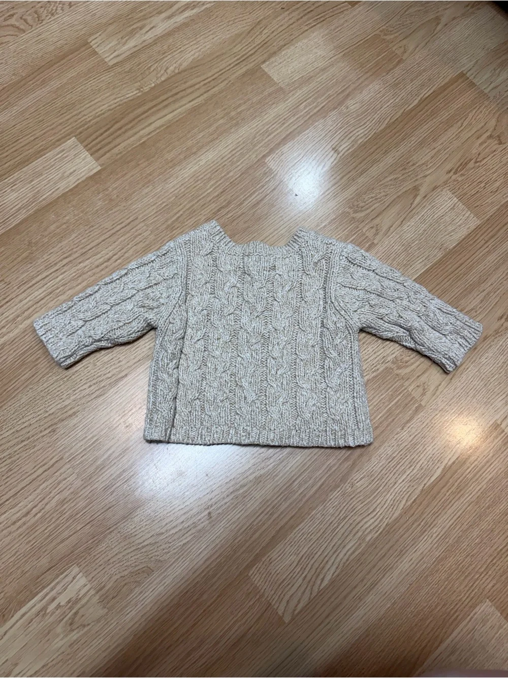 The Children’s Place 3-6M Cream Cable Knit Button Front Cardigan Sweater